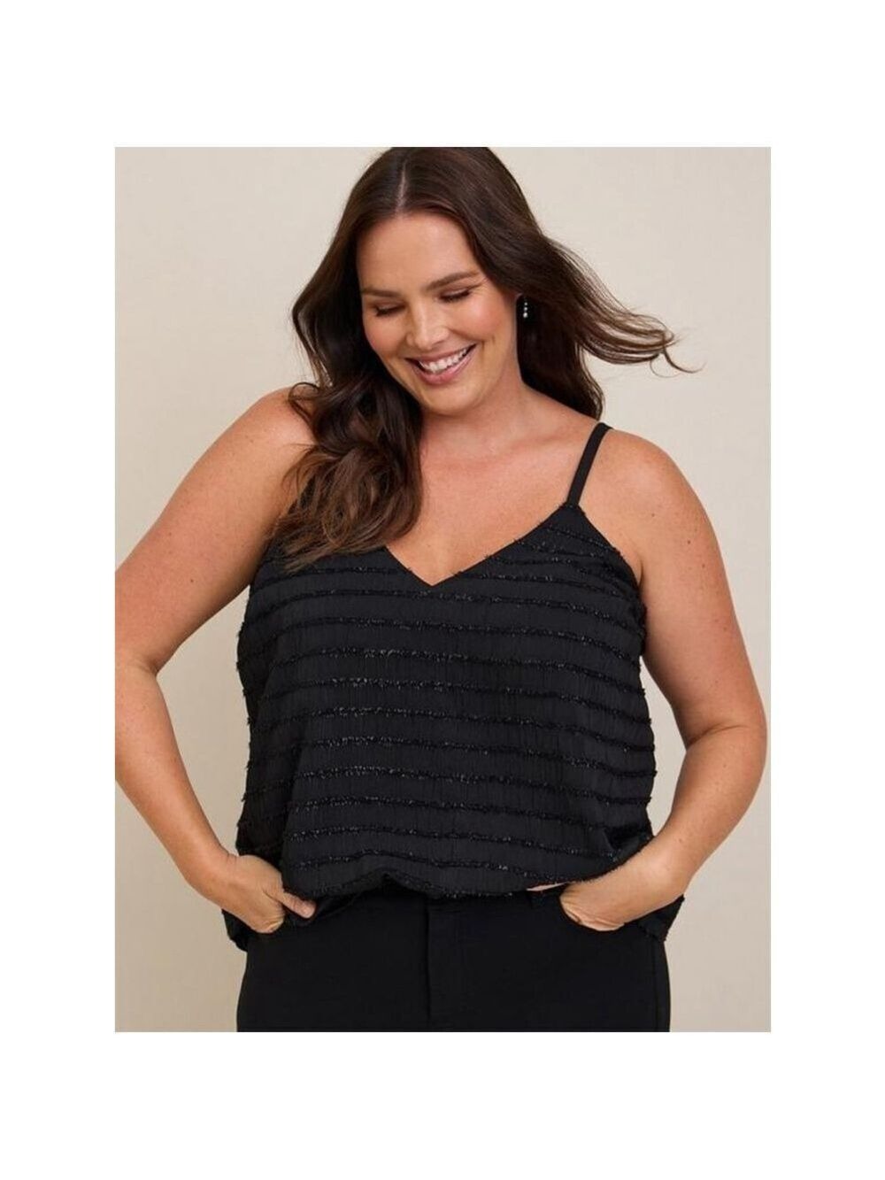 Women's Torrid Sophie Lurex Chiffon Swing Cami Size 1